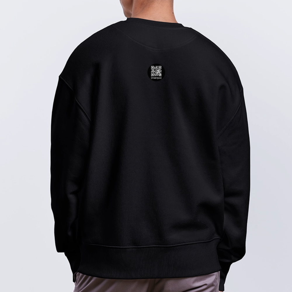 Unisex Oversize Pullover mit zündX PRINT - Schwarz