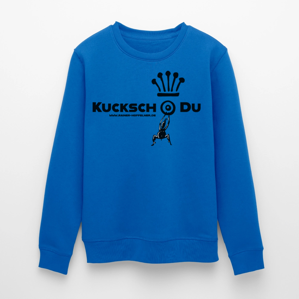 Unisex Bio-Sweatshirt mit KUCKSCH DU PRINT - Königsblau