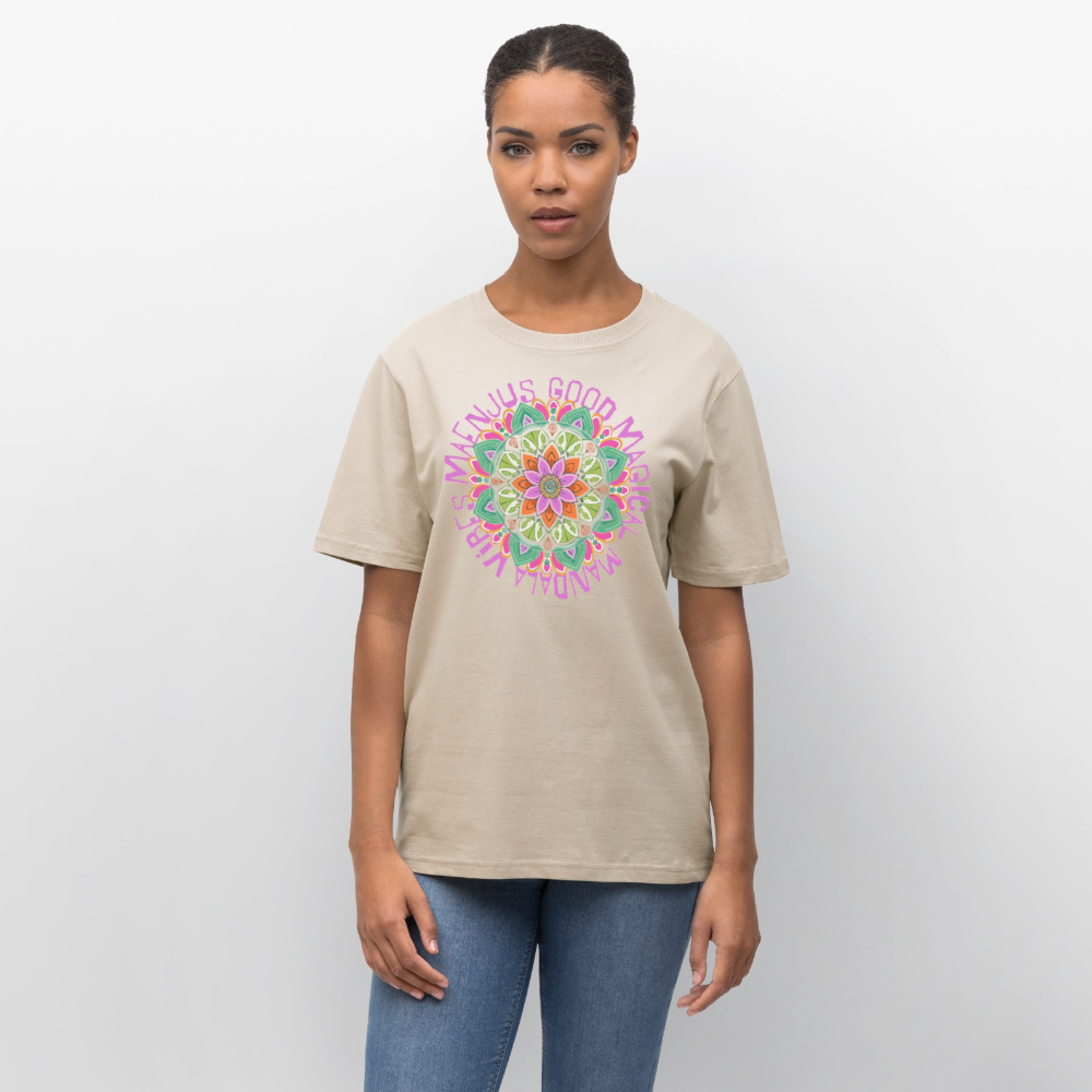 Unisex Bio-T-Shirt mit MANDALA VIBES PRINT - Weißgrau