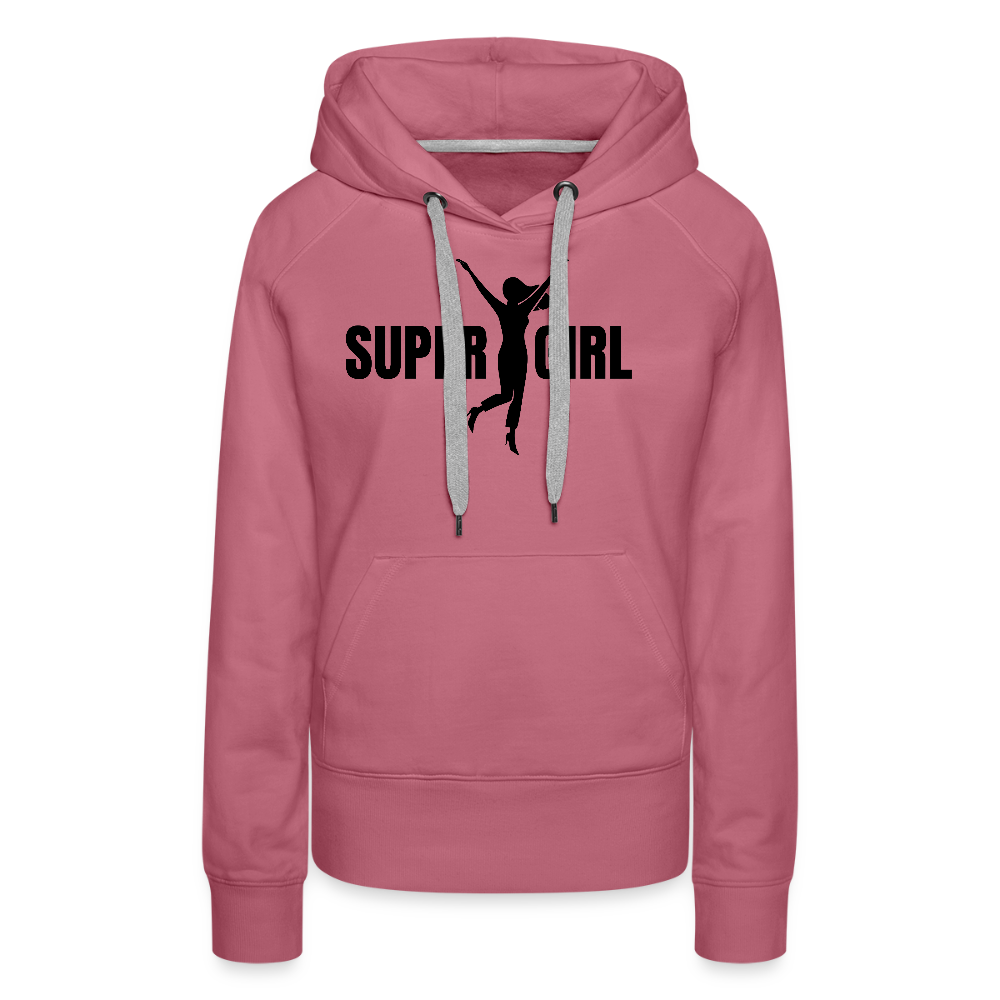 Frauen Premium Hoodie mit SUPERGIRL PRINT - Malve