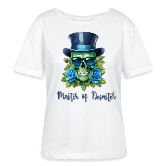 Frauen T-Shirt mit MASTER OF DESASTER SKULL PRINT - Weiß