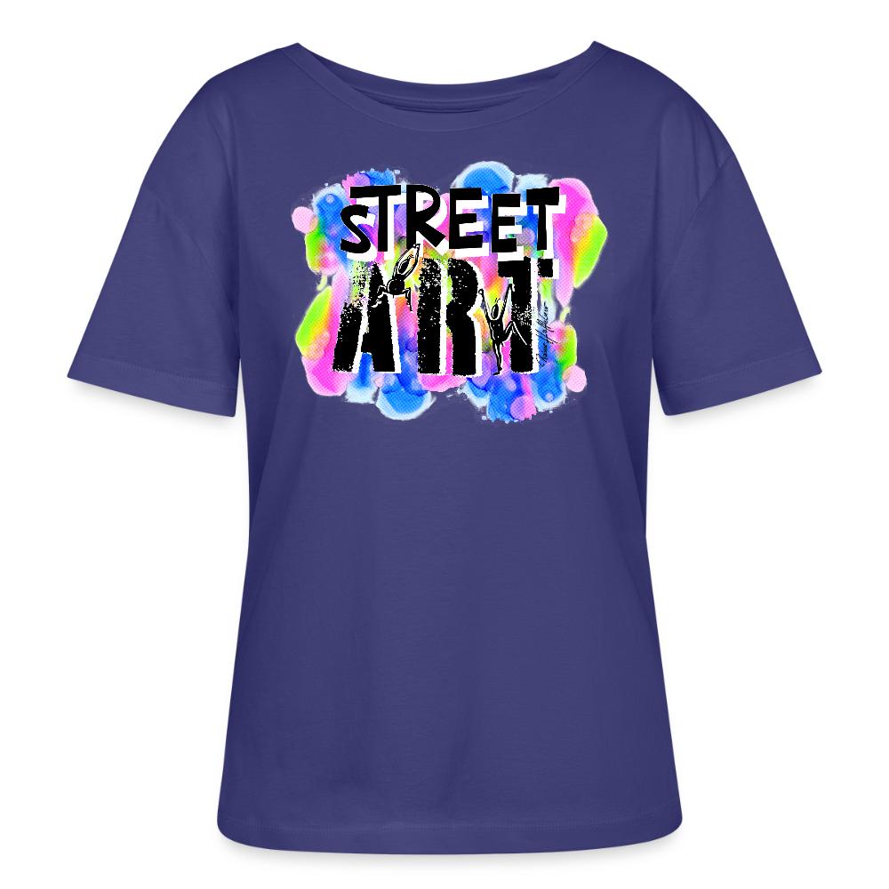 Relaxed Rundhals Frauen Bio-T-Shirt mit STREET ART PRINT - Dämmerung
