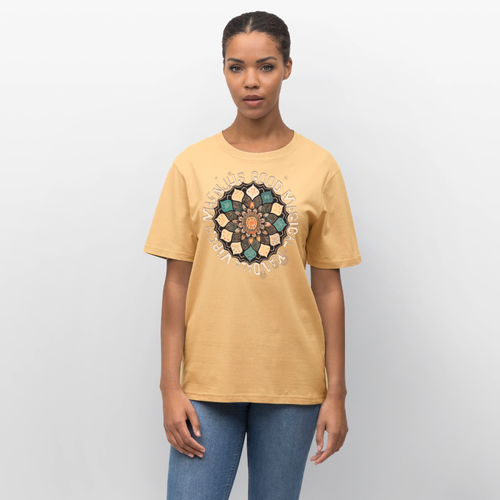 Unisex Bio-T-Shirt mit MANDALA VIBES PRINT - Hellgelb