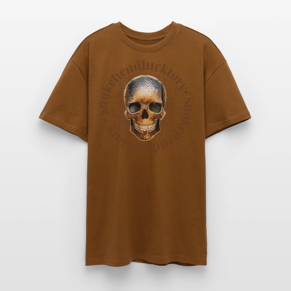 Heavy Oversize T-Shirt mit SNAKEHEAD SKULL PRINT - Toffee