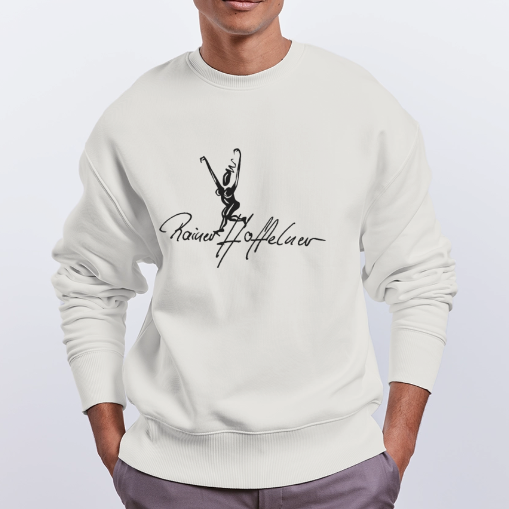 Unisex Oversize Bio Pullover mit TUSCHEWEIBCHEN PRINT - OFF WHITE