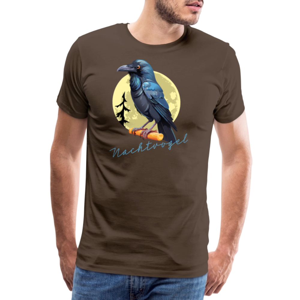 Männer Premium T-Shirt mit NACHTVOGEL PRINT - Edelbraun