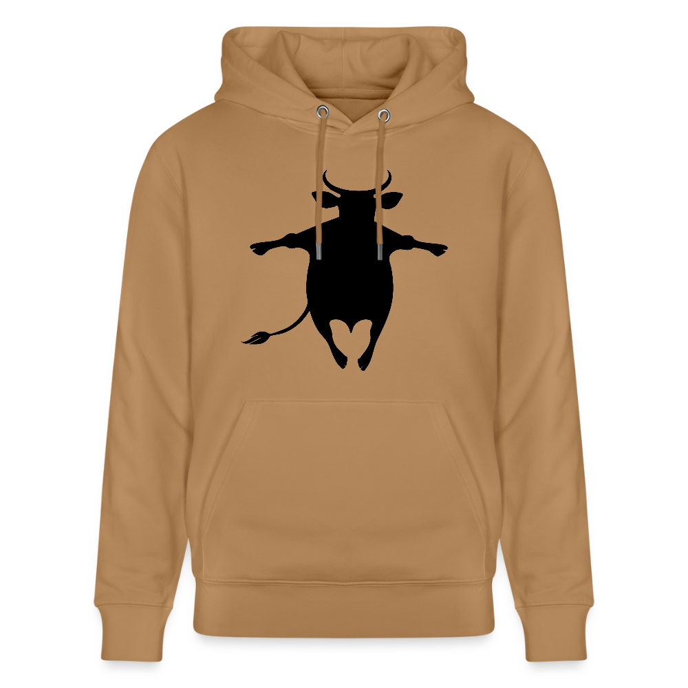 Unisex Hoodie mit HAPPY COW PRINT - Karamell