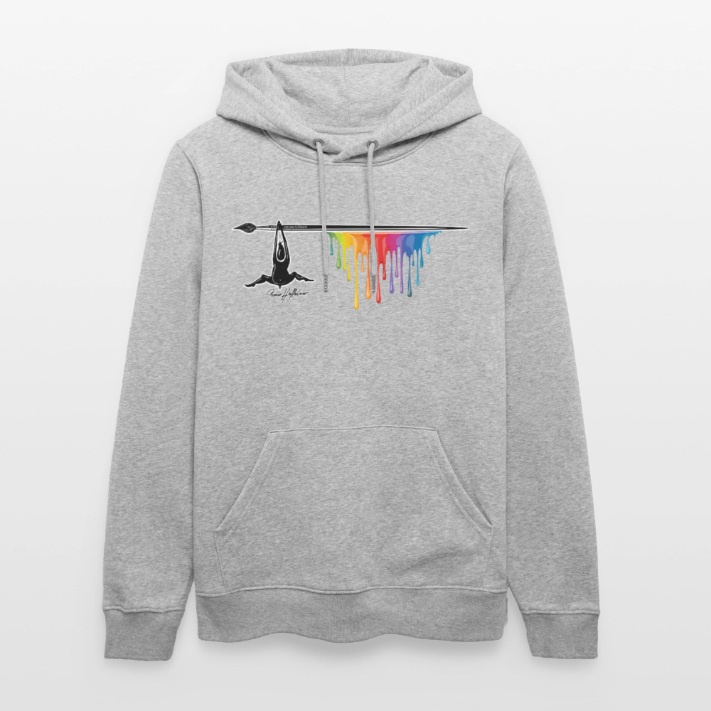 Unisex Hoodie mit TUSCHEMÄNNCHEN PRINT - Grau meliert