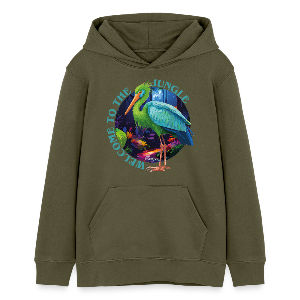 MNJS TEENS Bio-Hoodie mit WELCOME TO THE JUNGLE PRINT - Khaki