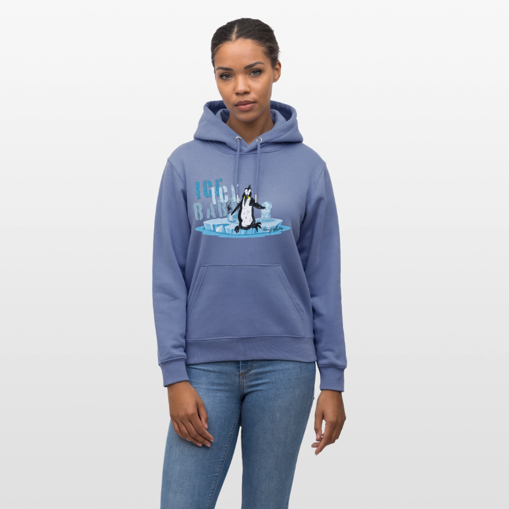Unisex Bio-Hoodie mit ICE ICE BABY PINGUIN PRINT - Blau