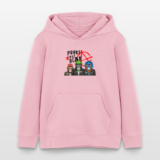 MNJS KIDS Bio-Hoodie mit PUNKS NOT DEAD PRINT - Hellrosa