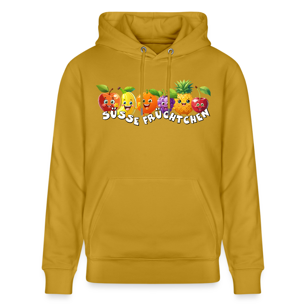 Unisex Hoodie mit SÜSSE FRÜCHTCHEN PRINT - Ocker