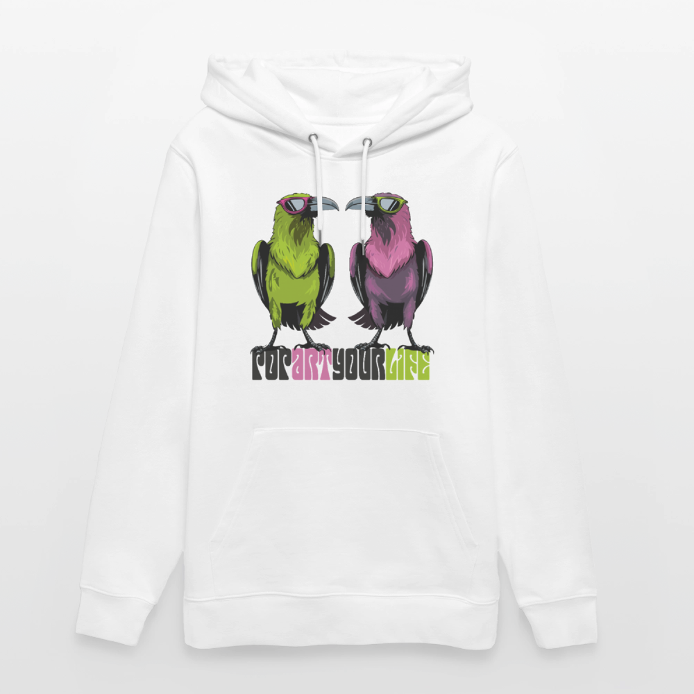 Unisex Hoodie mit POPART YOUR LIFE PRINT - Weiß
