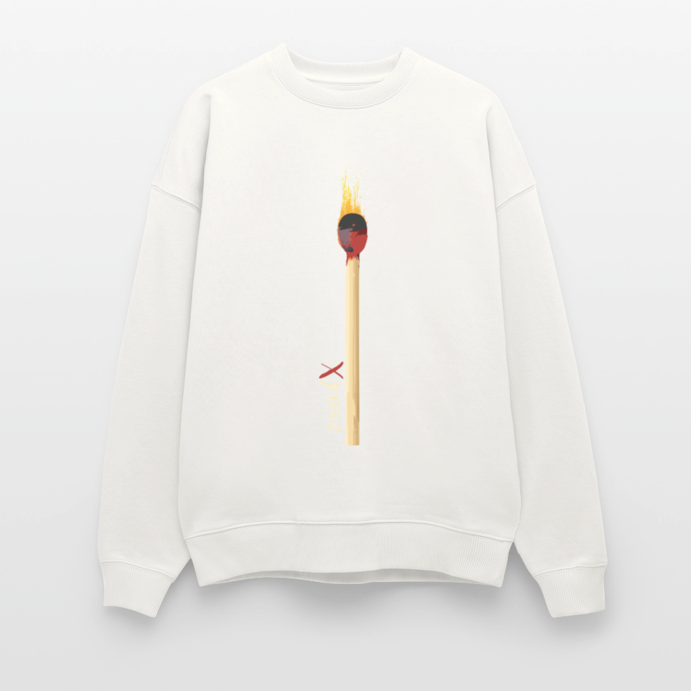 Unisex Oversize Pullover mit zündX PRINT - OFF WHITE