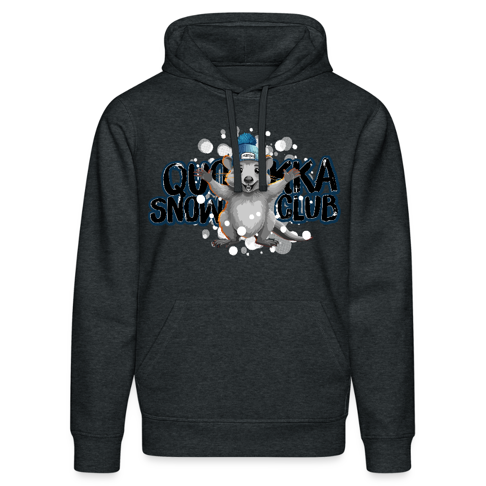 Unisex Bio-Hoodie mit QUOKKA SNOWCLUB PRINT - Dunkelgrau meliert