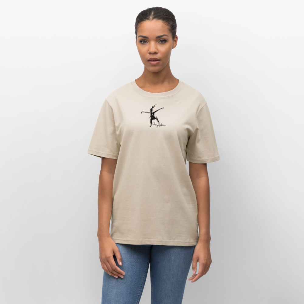 Unisex Bio-T-Shirt mit TUSCHEWEIBCHEN PRINT - Weißgrau