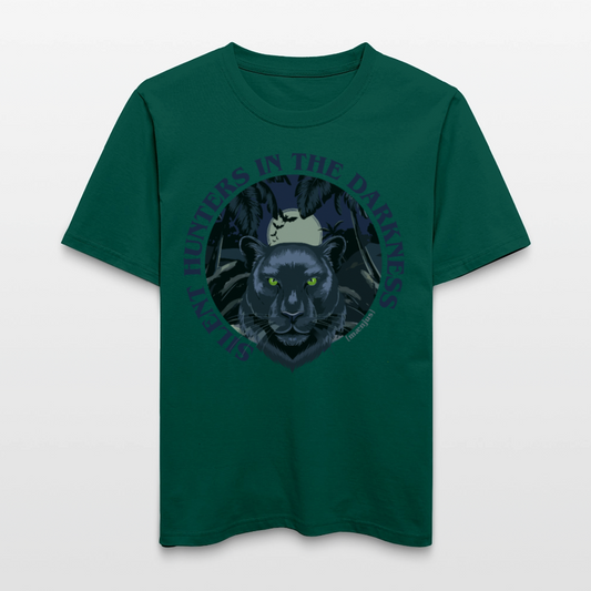 Relaxed Fit Unisex Bio-T-Shirt mit SILENT HUNTERS IN THE DARKNESS PRINT Vorderseite - Forest