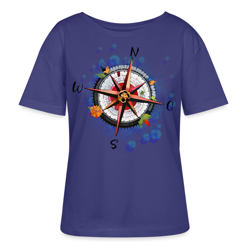 Frauen Rundhals T-Shirt mit WINDROSE PRINT - Dämmerung