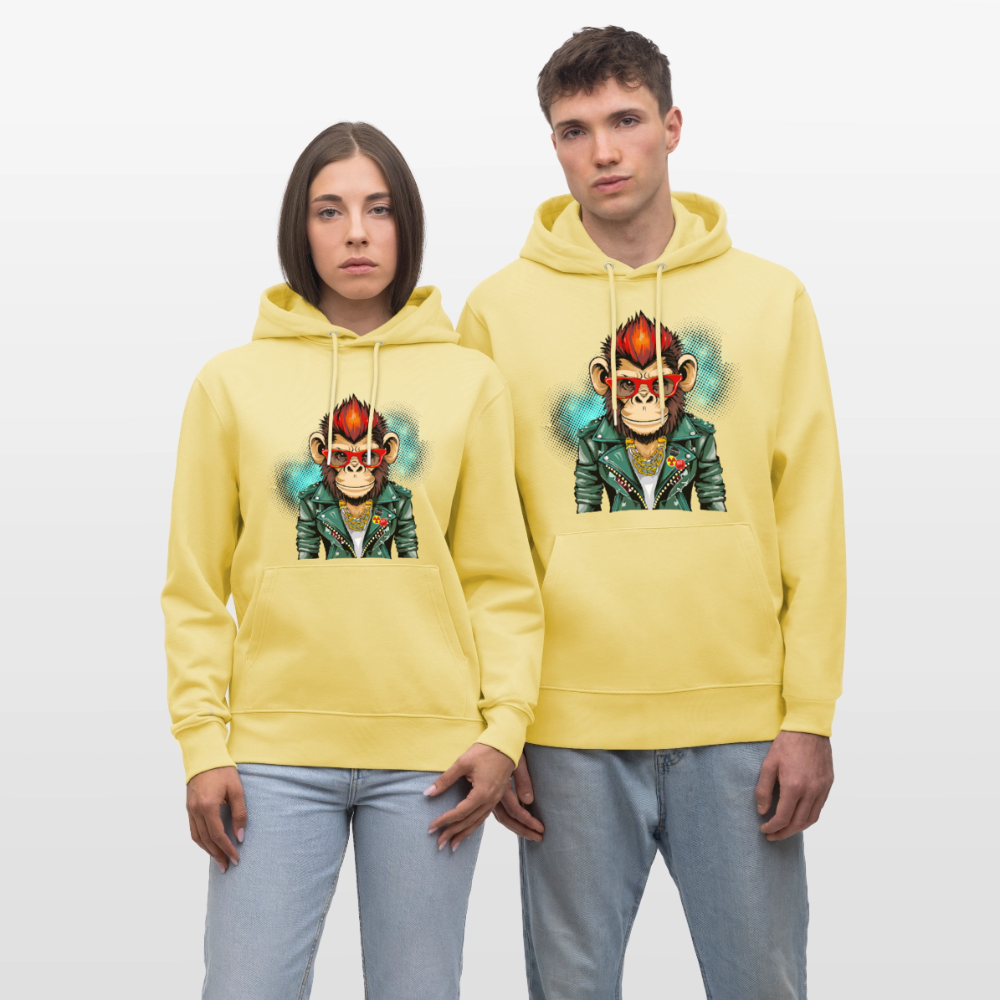 Unisex Hoodie mit MONKEY PRINT - Gelb Viva