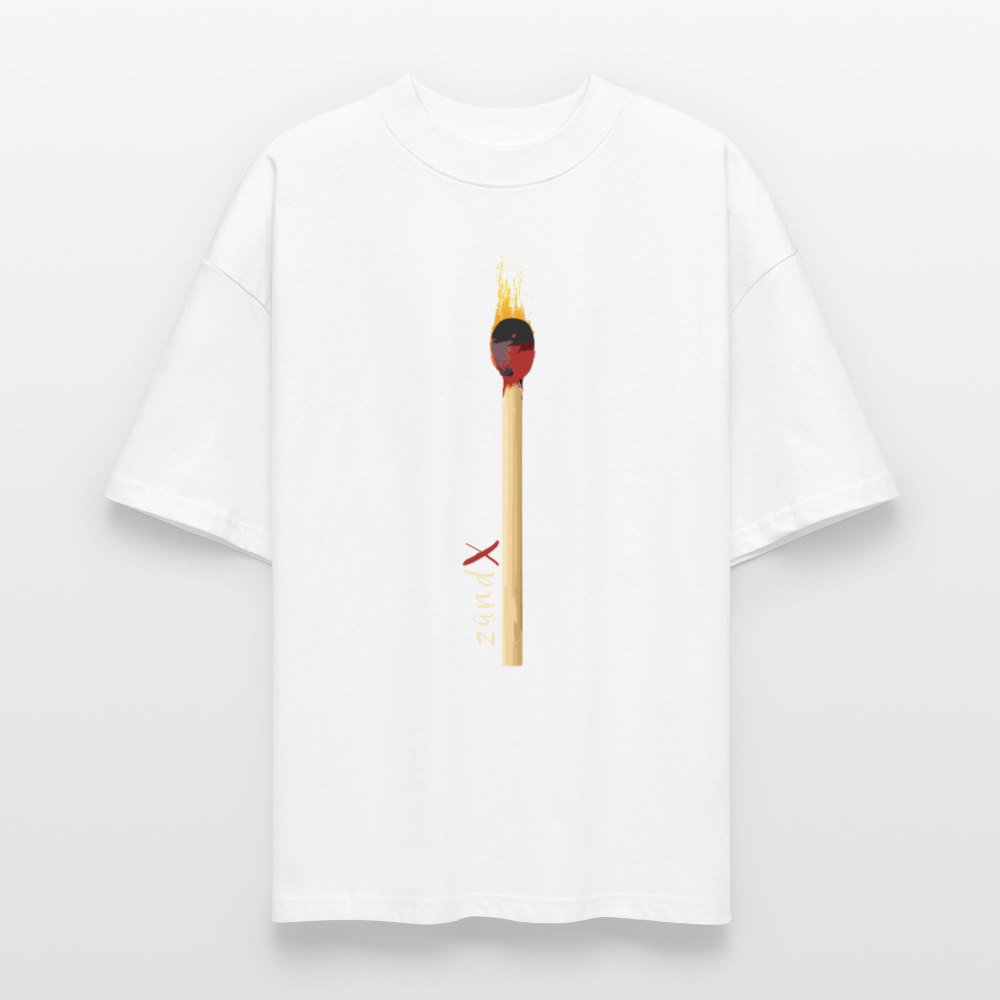 Oversized Unisex T-Shirt mit ZÜNDX PRINT - Weiß