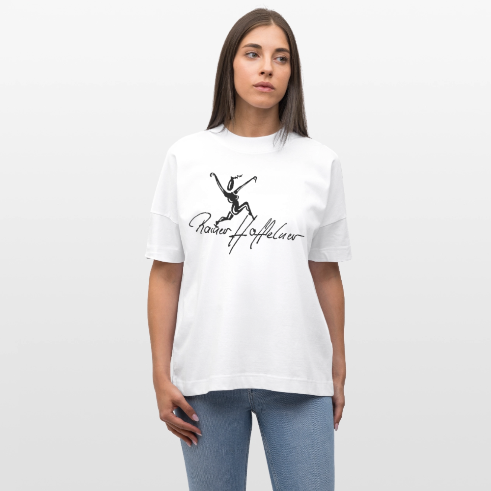 Oversized Unisex T-Shirt mit TUSCHEWEIBCHEN PRINT - Weiß