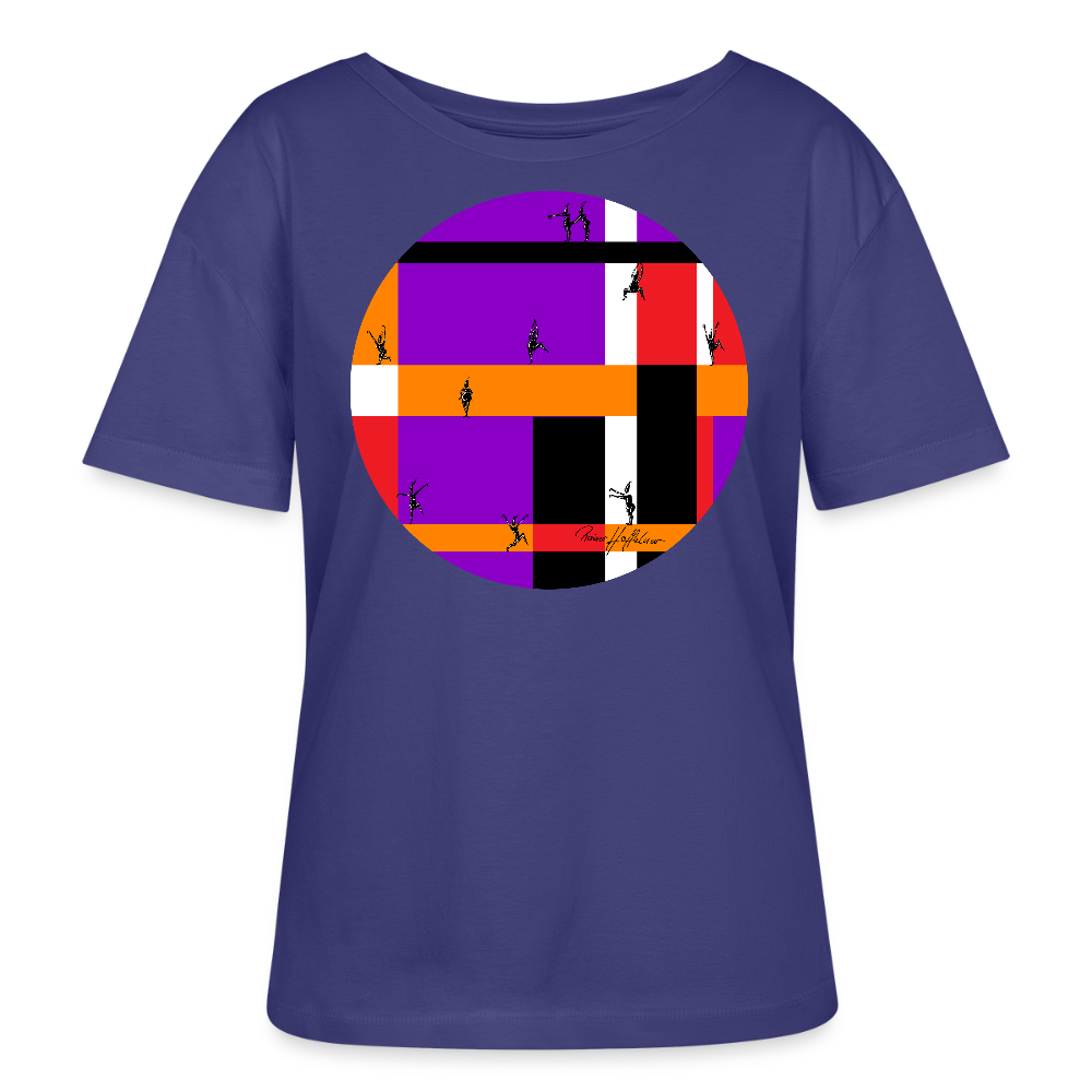 Relaxed Rundhals Frauen Bio-T-Shirt mit DYNAMIC FIELDS PRINT - Dämmerung