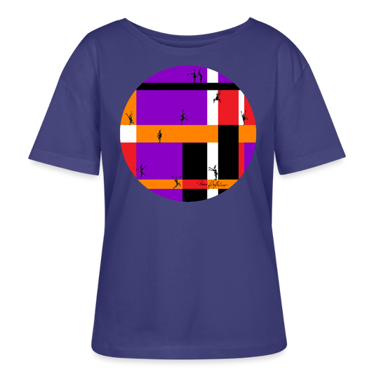 Relaxed Rundhals Frauen Bio-T-Shirt mit DYNAMIC FIELDS PRINT - Dämmerung