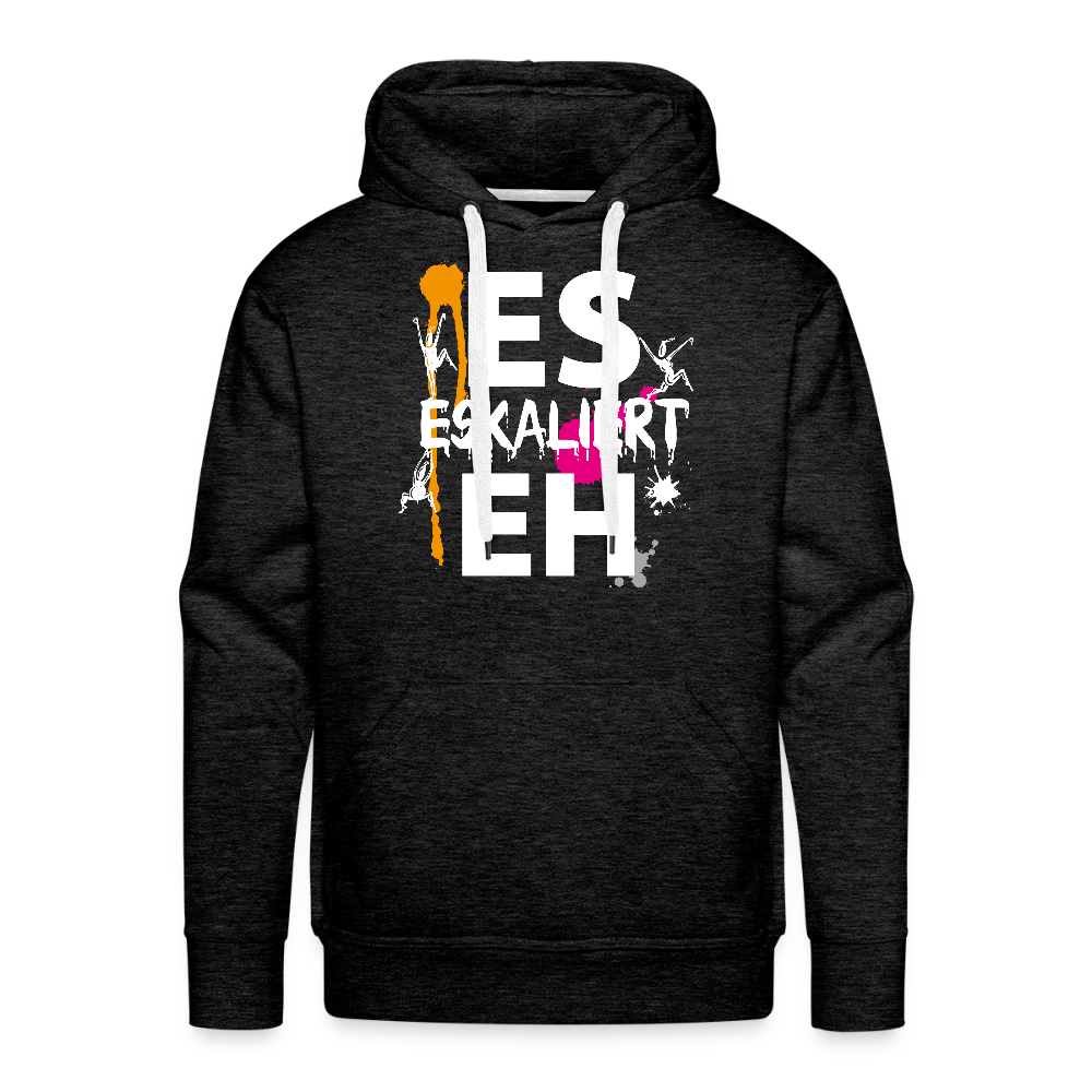 Männer Premium Hoodie mit ES ESKALIERT EH PRINT - Anthrazit