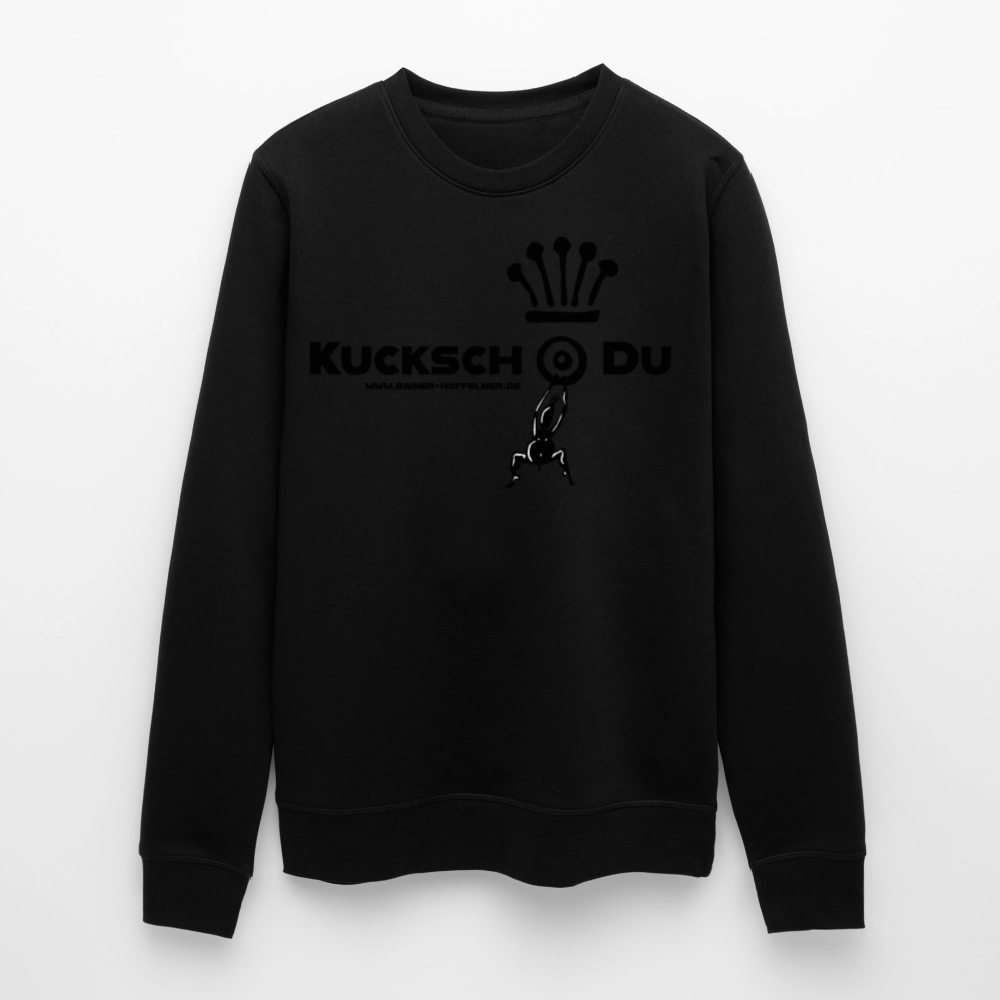Unisex Bio-Sweatshirt mit KUCKSCH DU PRINT - Schwarz