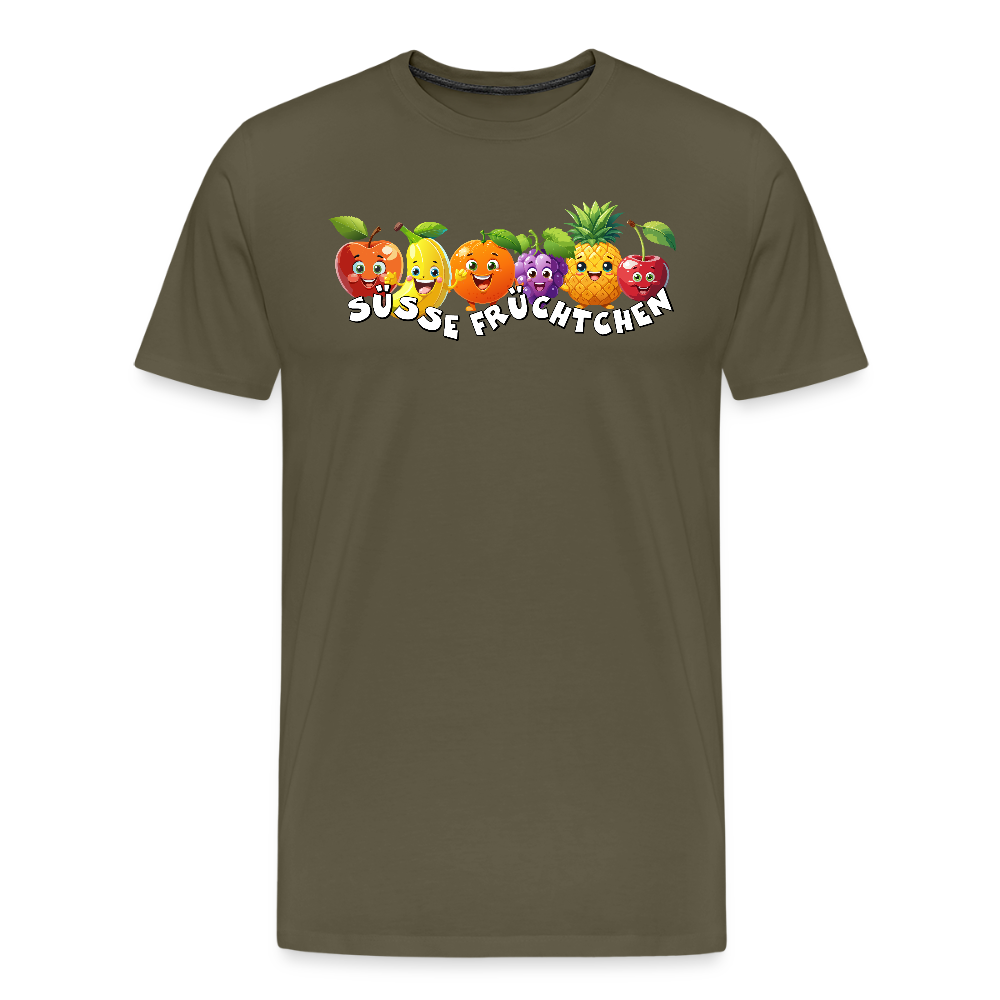 Männer Premium T-Shirt mit SÜSSE FRÜCHTCHEN PRINT - Khaki