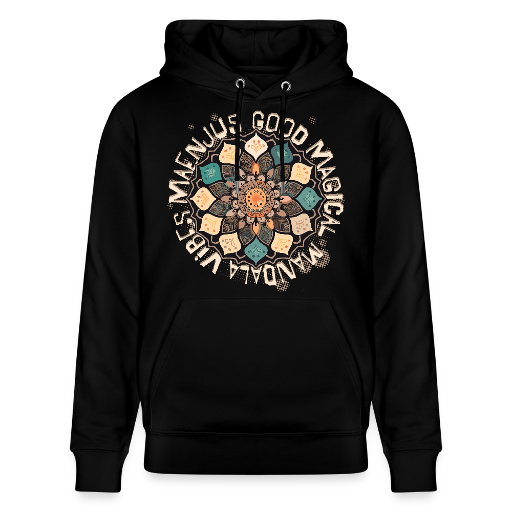 Unisex Bio-Hoodie mit MANDALA VIBES PRINT - Schwarz