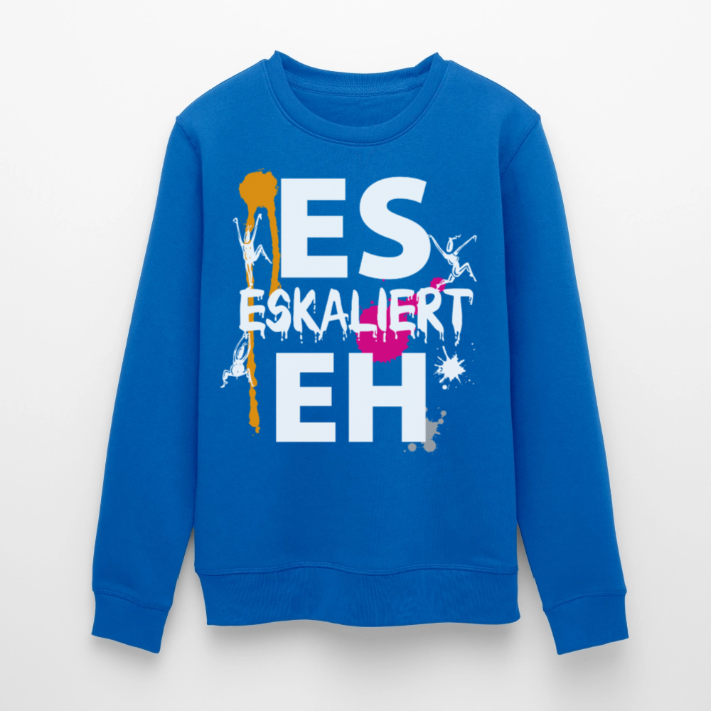 Unisex Bio-Sweatshirt mit ES ESKALIERT EH PRINT - Königsblau