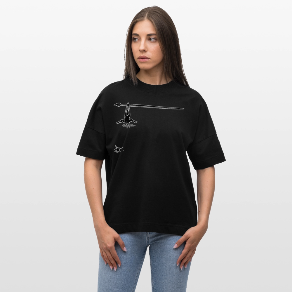 Oversized Unisex T-Shirt mit MÄNNLE PRINT - Schwarz
