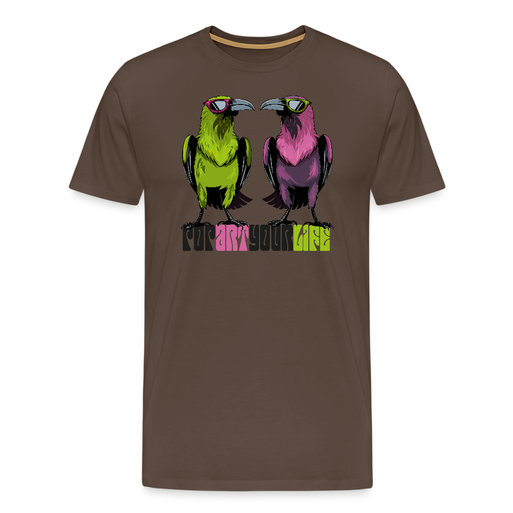 Männer Premium T-Shirt mit POPART YOUR LIFE PRINT - Edelbraun