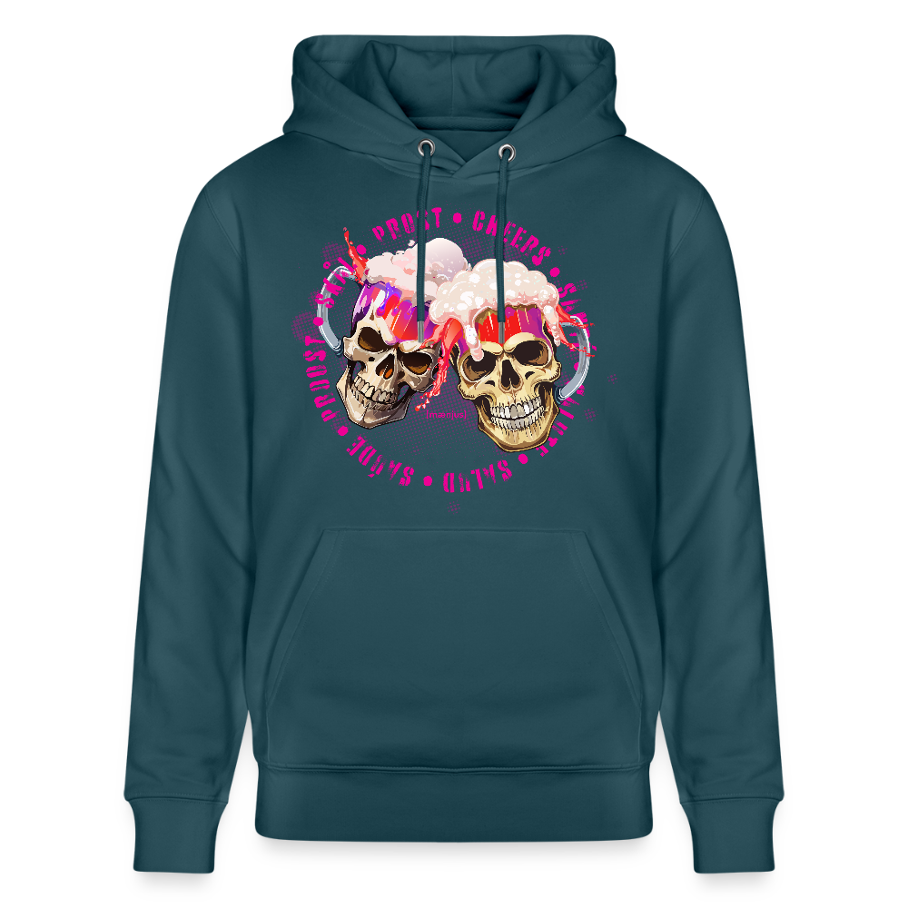 Unisex Bio-Hoodie mit OKTOBERFEST SKULL GIRL PRINT - Dunkles Petrol