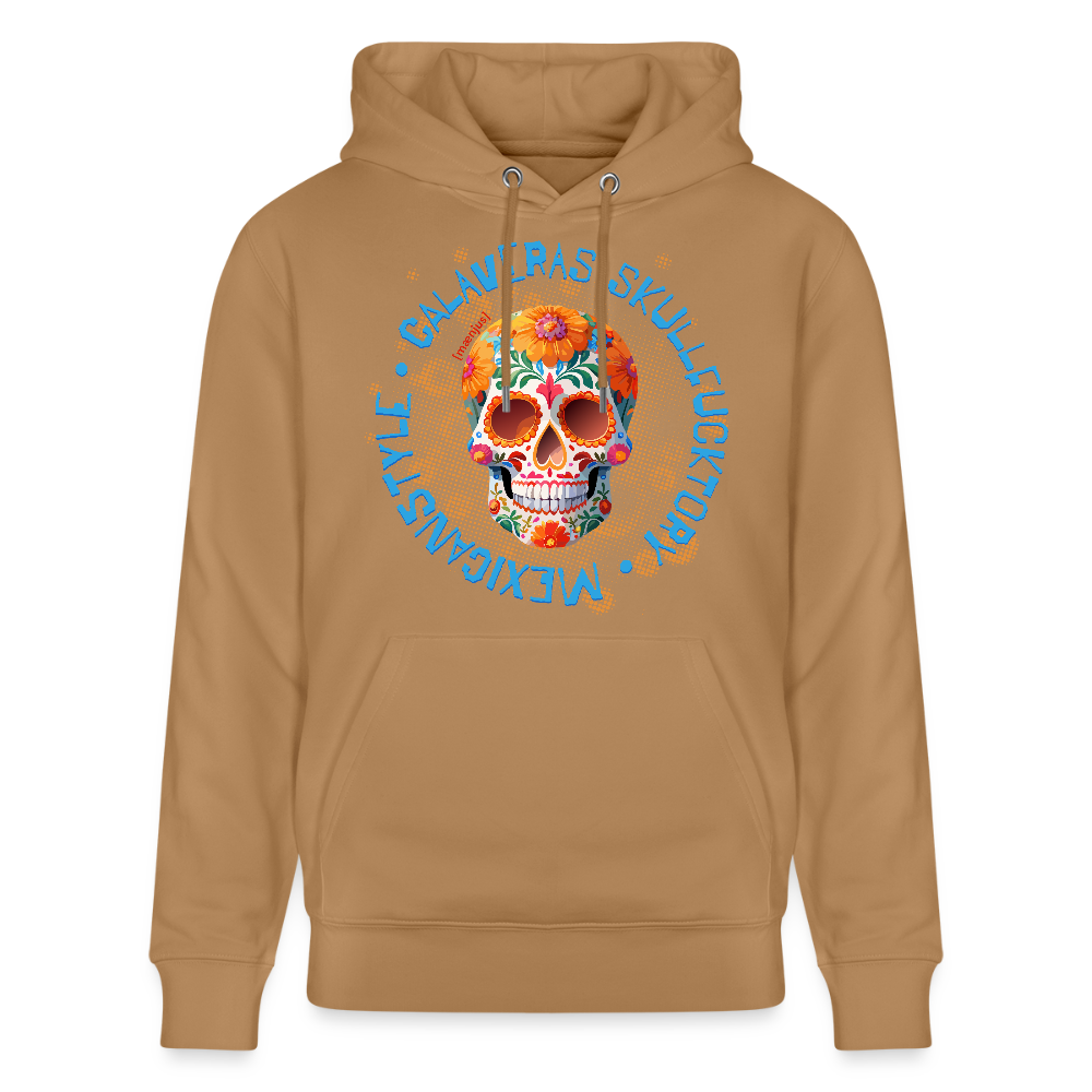 Unisex Hoodie mit CALAVERAS MEXICANSTYLE PRINT - Karamell