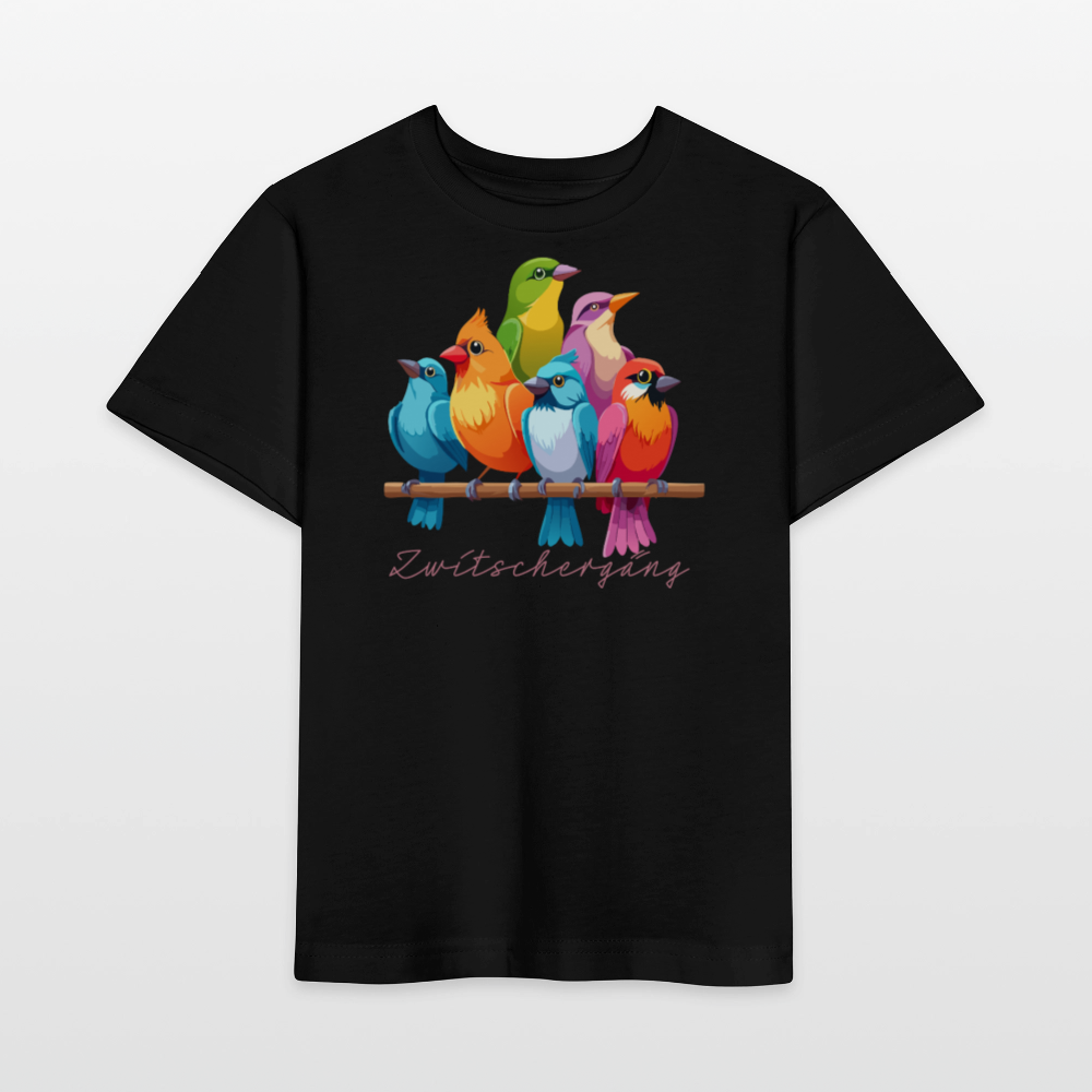 Kinder T-Shirt MINI mit Zwitschergäng Print - Schwarz
