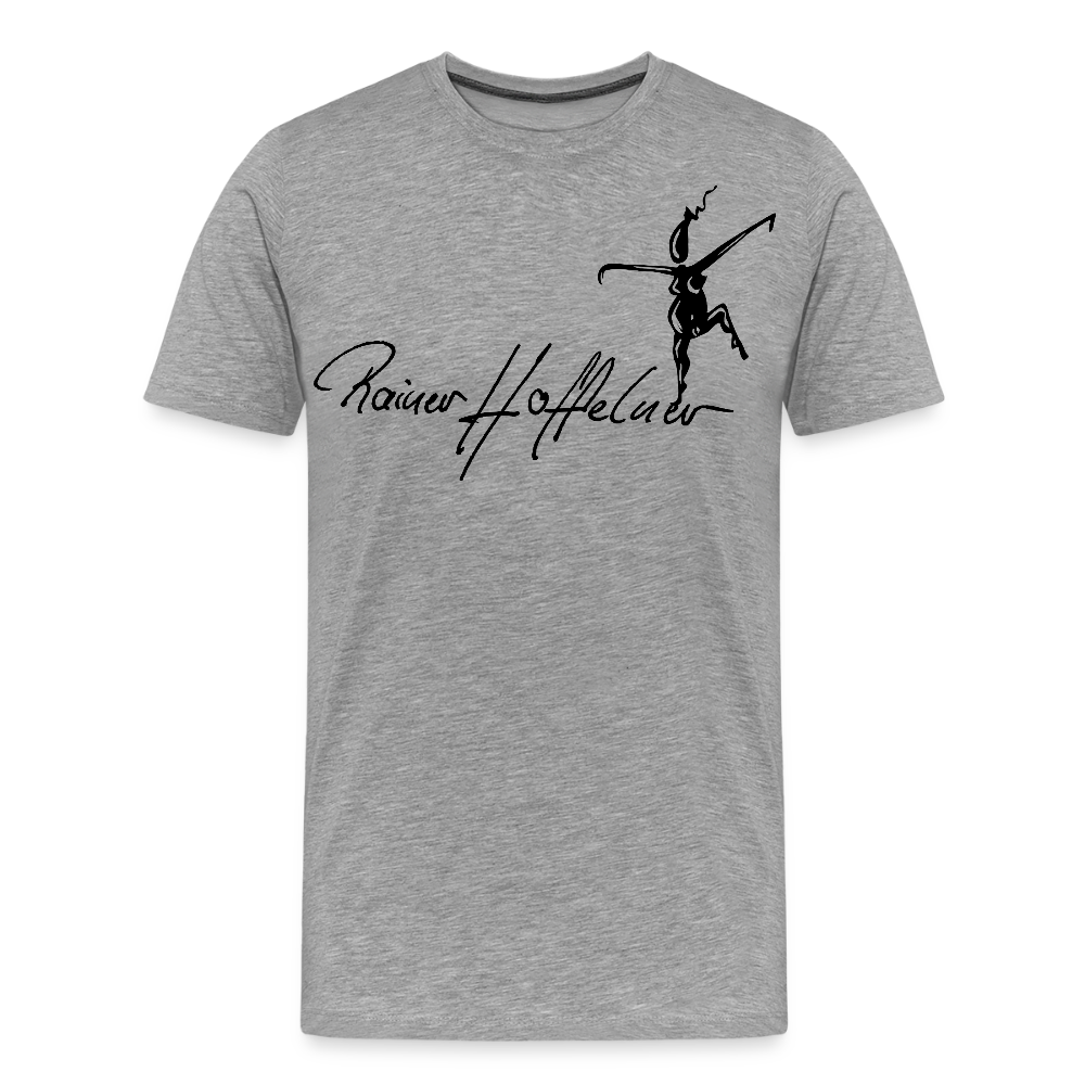 Männer Premium T-Shirt mit TUSCHEWEIBCHEN PRINT - Grau meliert