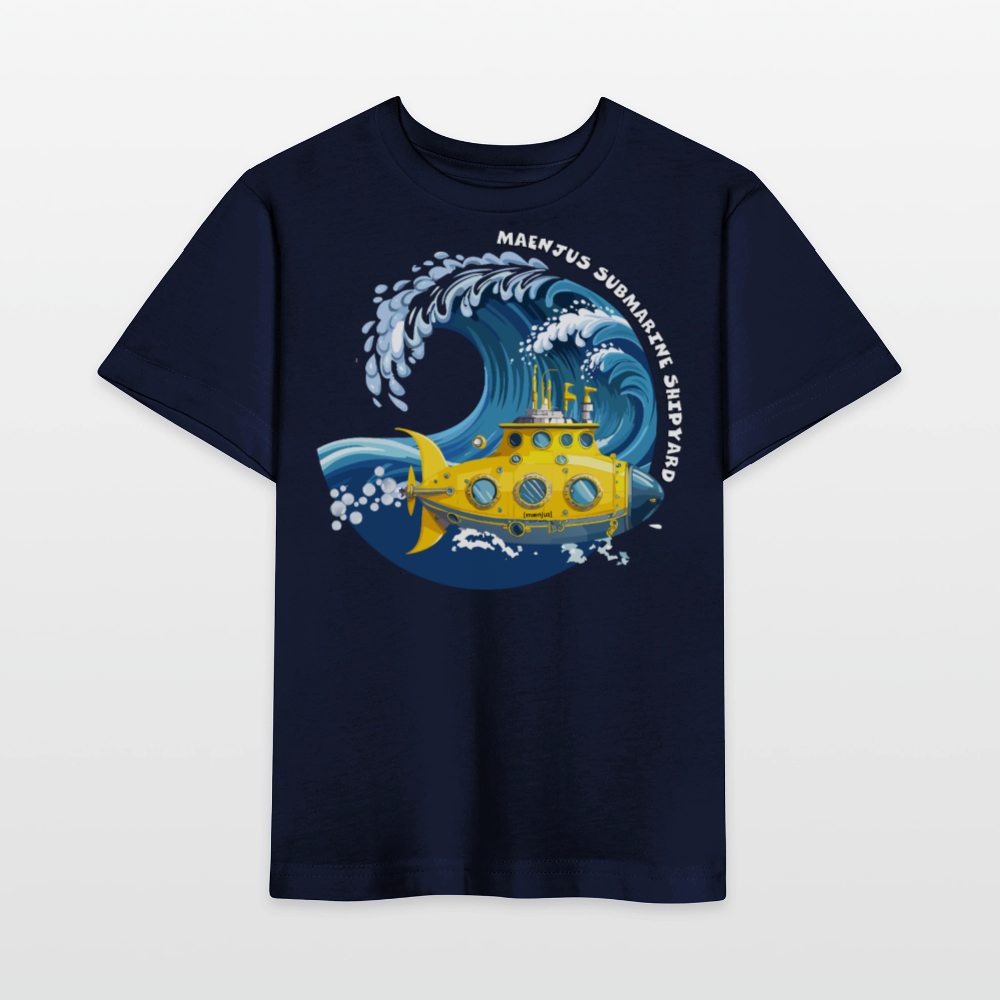 MNJS KIDS Bio T-Shirt mit SUBMARINE SHIPYARD PRINT - Navy