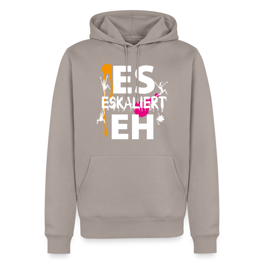 Männer Premium Hoodie mit ES ESKALIERT EH PRINT - Taupe