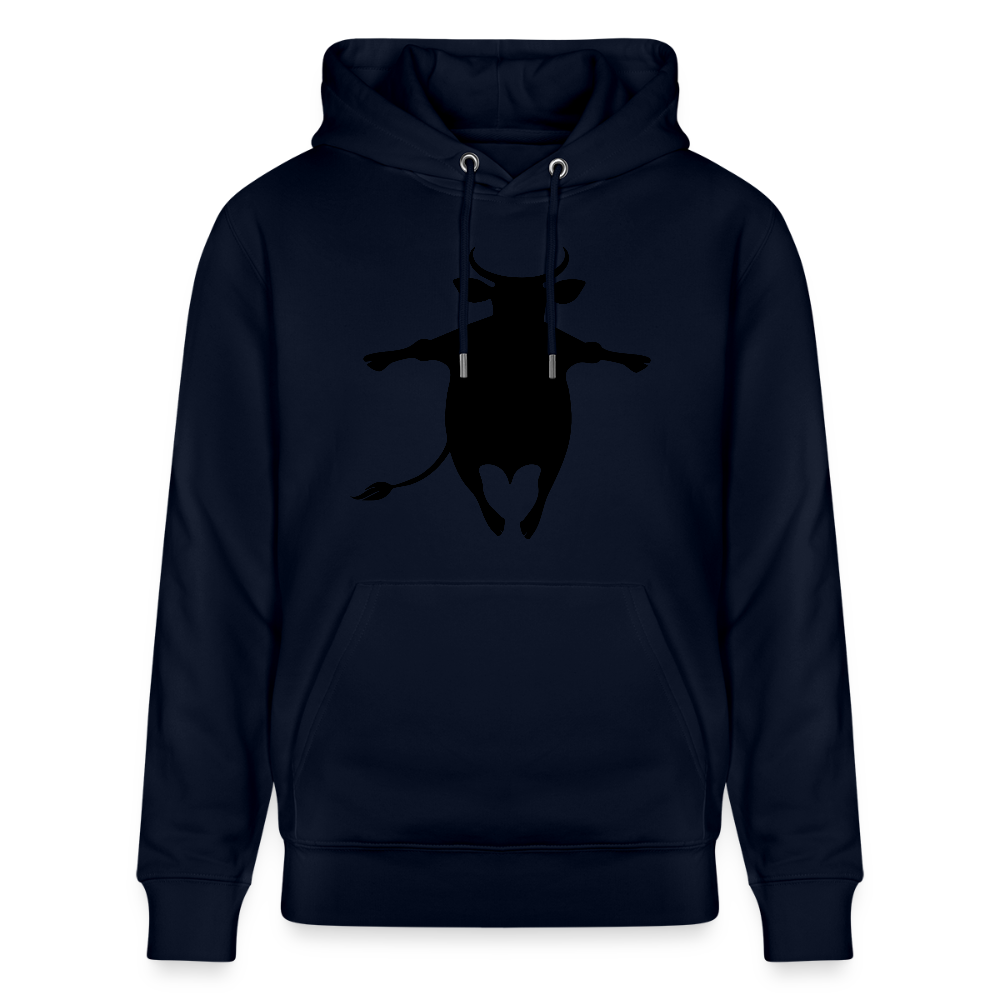 Unisex Hoodie mit HAPPY COW PRINT - Navy