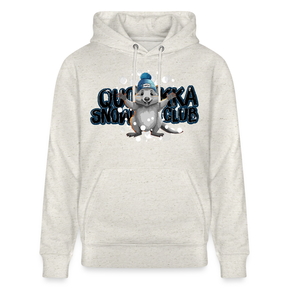Unisex Bio-Hoodie mit QUOKKA SNOWCLUB PRINT - Beige meliert