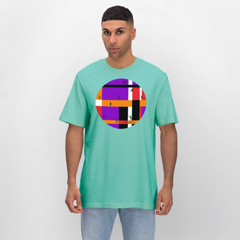 Relaxed Fit Unisex Bio-T-Shirt mit DYNAMIC FIELDS PRINT - Poolblau