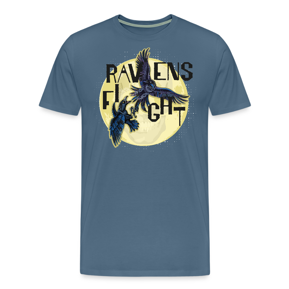 Männer Premium T-Shirt mit RAVENS FIGHT PRINT - Blaugrau