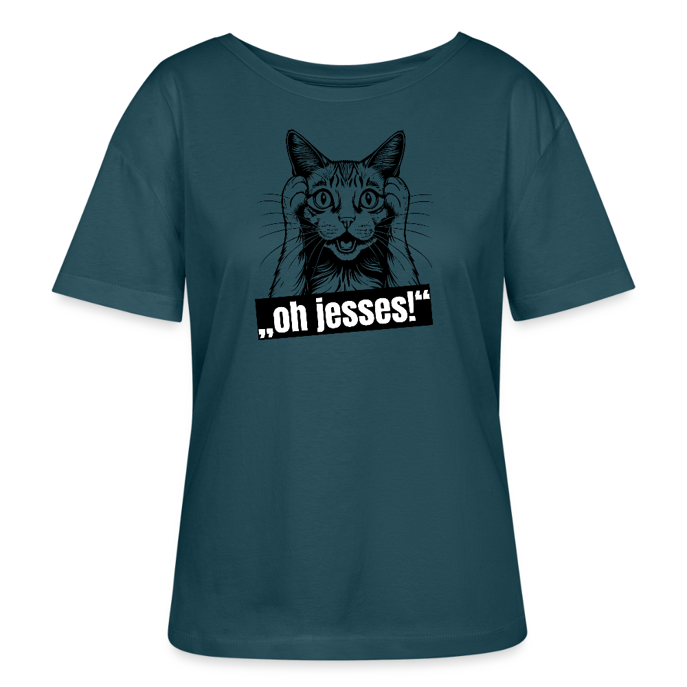 Frauen T-Shirt mit OH JESSES PRINT - Dunkles Petrol