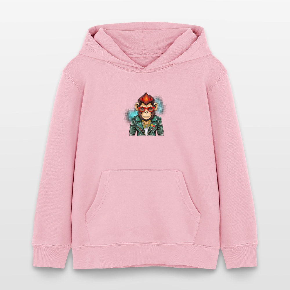 MNJS KIDS Bio-Hoodie mit MONKEY PRINT - Hellrosa