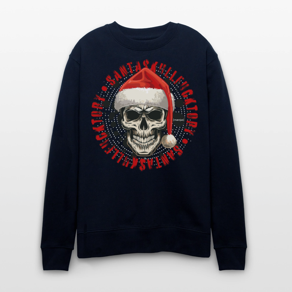 Unisex Bio-Sweatshirt mit SANTASKULL FUCKTORY PRINT - Navy