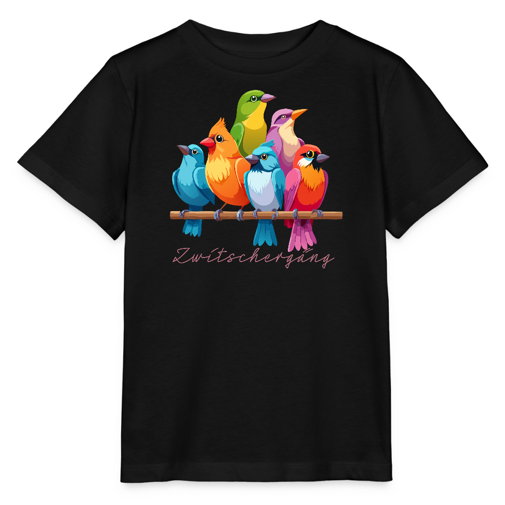 Kinder T-Shirt MINI mit Zwitschergäng Print - Schwarz