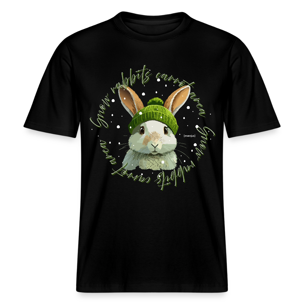 Unisex Bio-T-Shirt mit SNOW RABBITS CARROT AREA PRINT - Schwarz