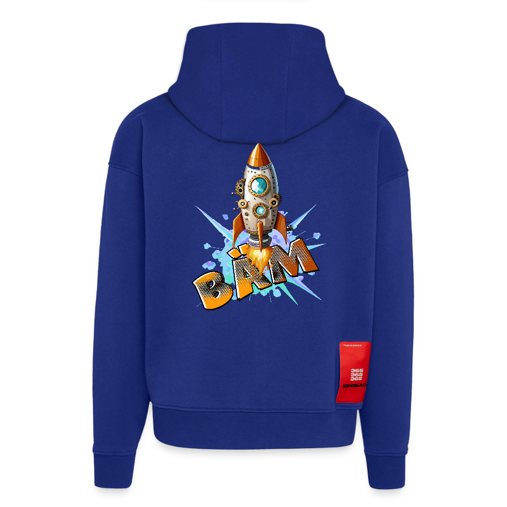 Heavyweight Oversized Organic Hoodie mit RAKETE PRINT - Iconic Blue